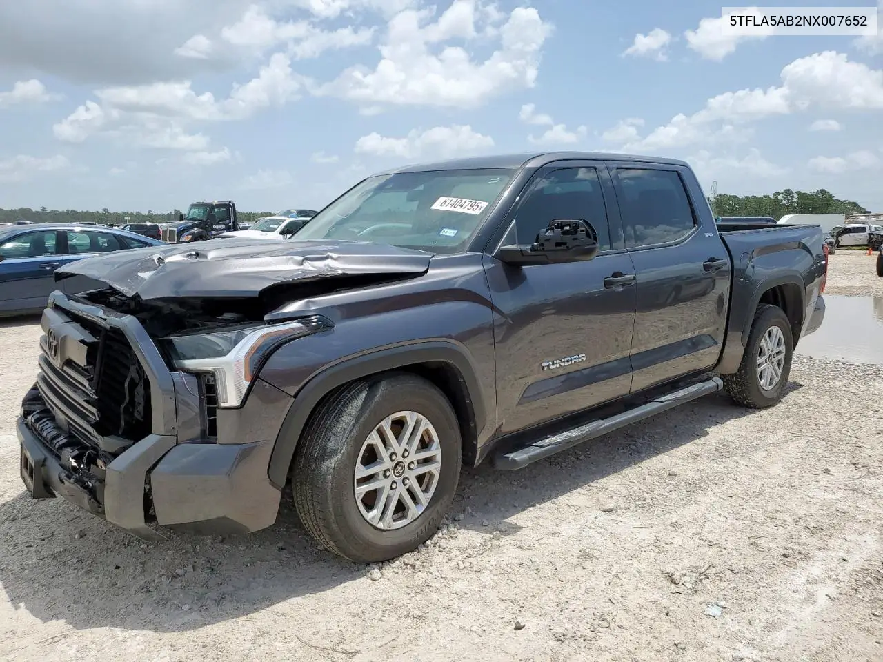 2022 Toyota Tundra Crewmax Sr VIN: 5TFLA5AB2NX007652 Lot: 61404795