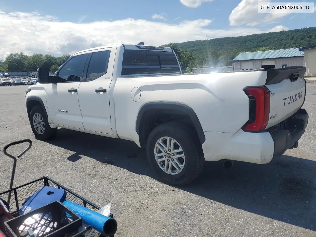 2022 Toyota Tundra Double Cab Sr VIN: 5TFLA5DA6NX005115 Lot: 61839565
