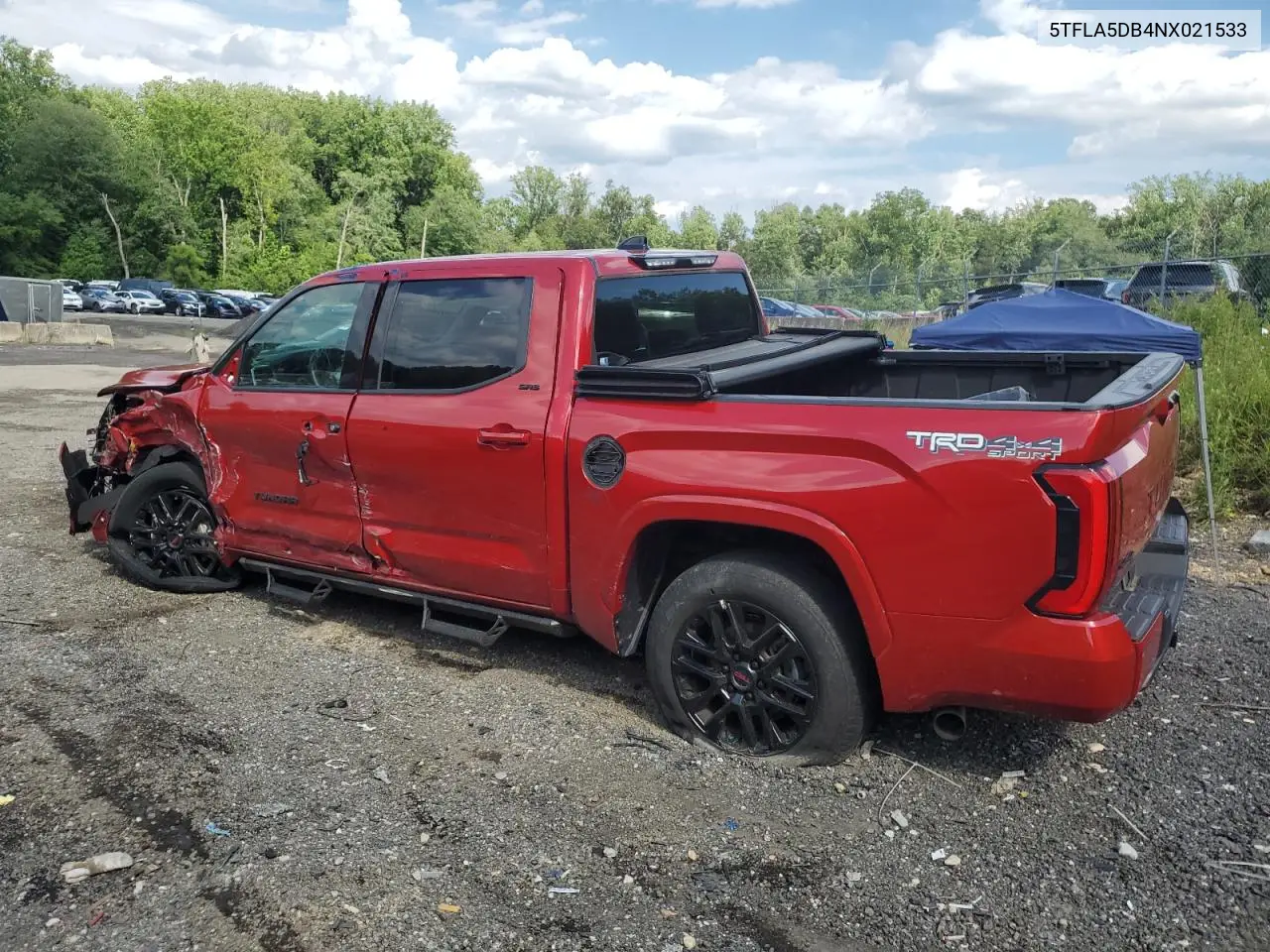 2022 Toyota Tundra Crewmax Sr VIN: 5TFLA5DB4NX021533 Lot: 61966195