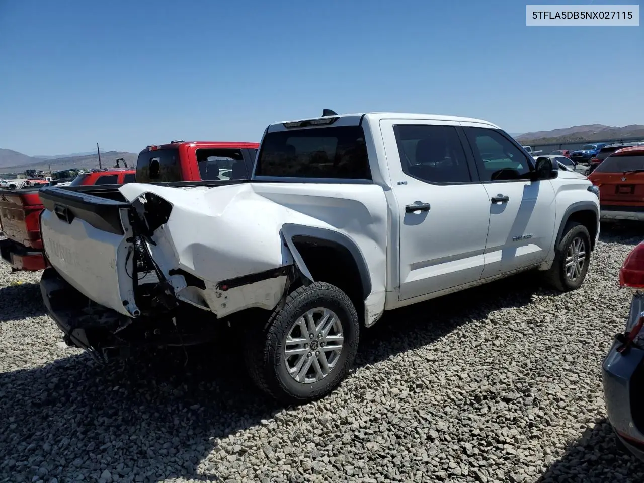 2022 Toyota Tundra Crewmax Sr VIN: 5TFLA5DB5NX027115 Lot: 62398065
