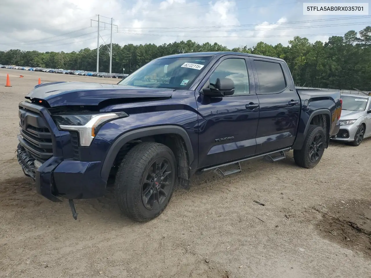 2024 Toyota Tundra Crewmax Sr VIN: 5TFLA5AB0RX035701 Lot: 62722115