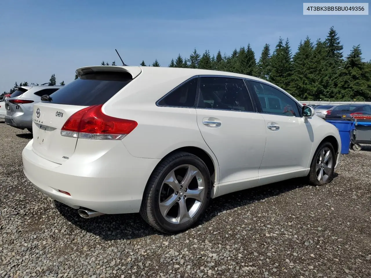 2011 Toyota Venza VIN: 4T3BK3BB5BU049356 Lot: 62031235
