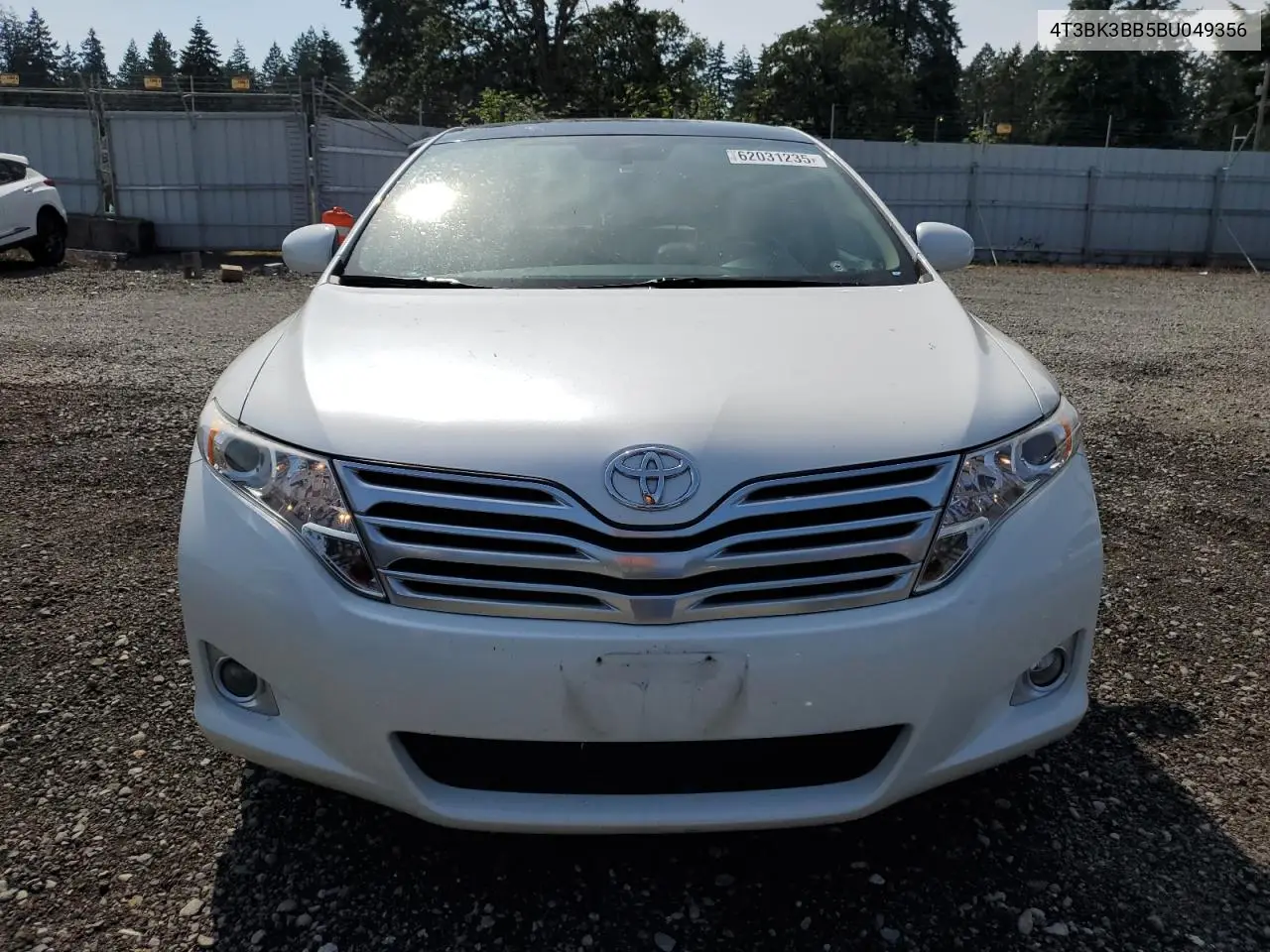 2011 Toyota Venza VIN: 4T3BK3BB5BU049356 Lot: 62031235
