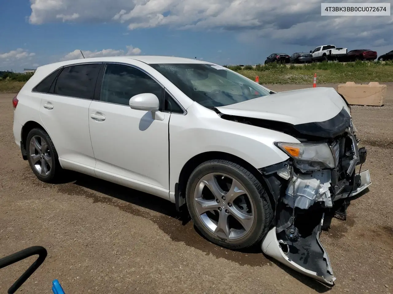 2012 Toyota Venza Le VIN: 4T3BK3BB0CU072674 Lot: 62785105
