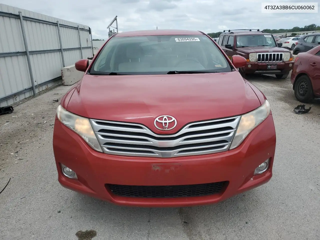 2012 Toyota Venza Le VIN: 4T3ZA3BB6CU060062 Lot: 63094295