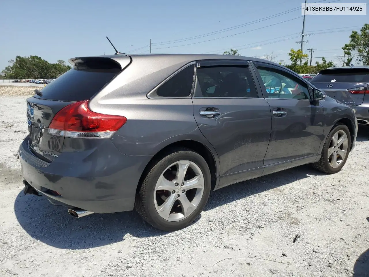 2015 Toyota Venza Le VIN: 4T3BK3BB7FU114925 Lot: 55446305