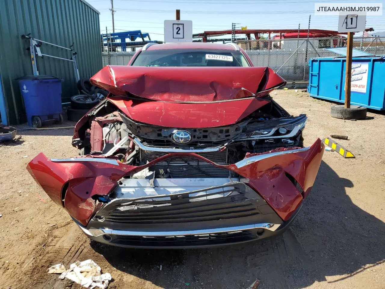 2021 Toyota Venza Le VIN: JTEAAAAH3MJ019987 Lot: 63427125