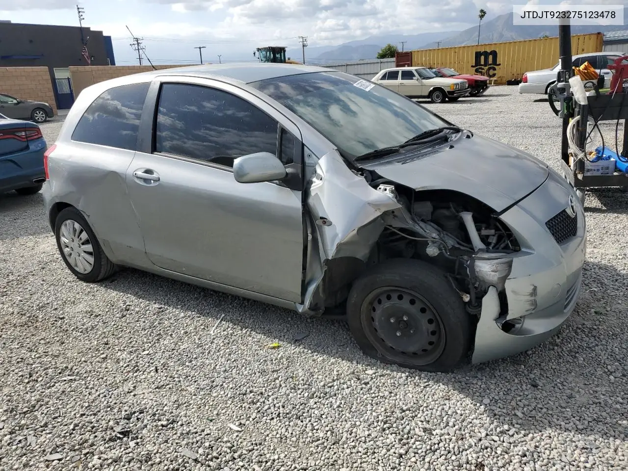 2007 Toyota Yaris VIN: JTDJT923275123478 Lot: 56590725