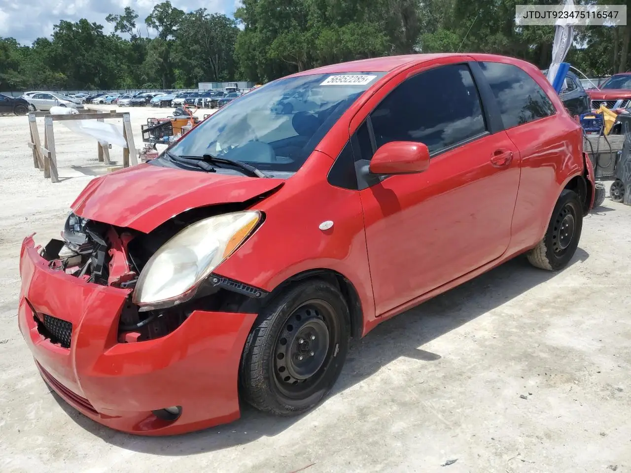 2007 Toyota Yaris VIN: JTDJT923475116547 Lot: 56952285