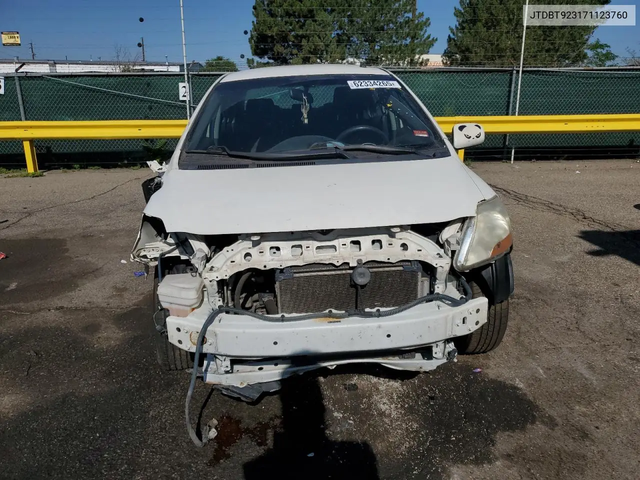 2007 Toyota Yaris VIN: JTDBT923171123760 Lot: 62334265