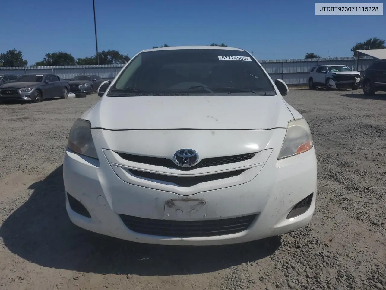 2007 Toyota Yaris VIN: JTDBT923071115228 Lot: 62724505