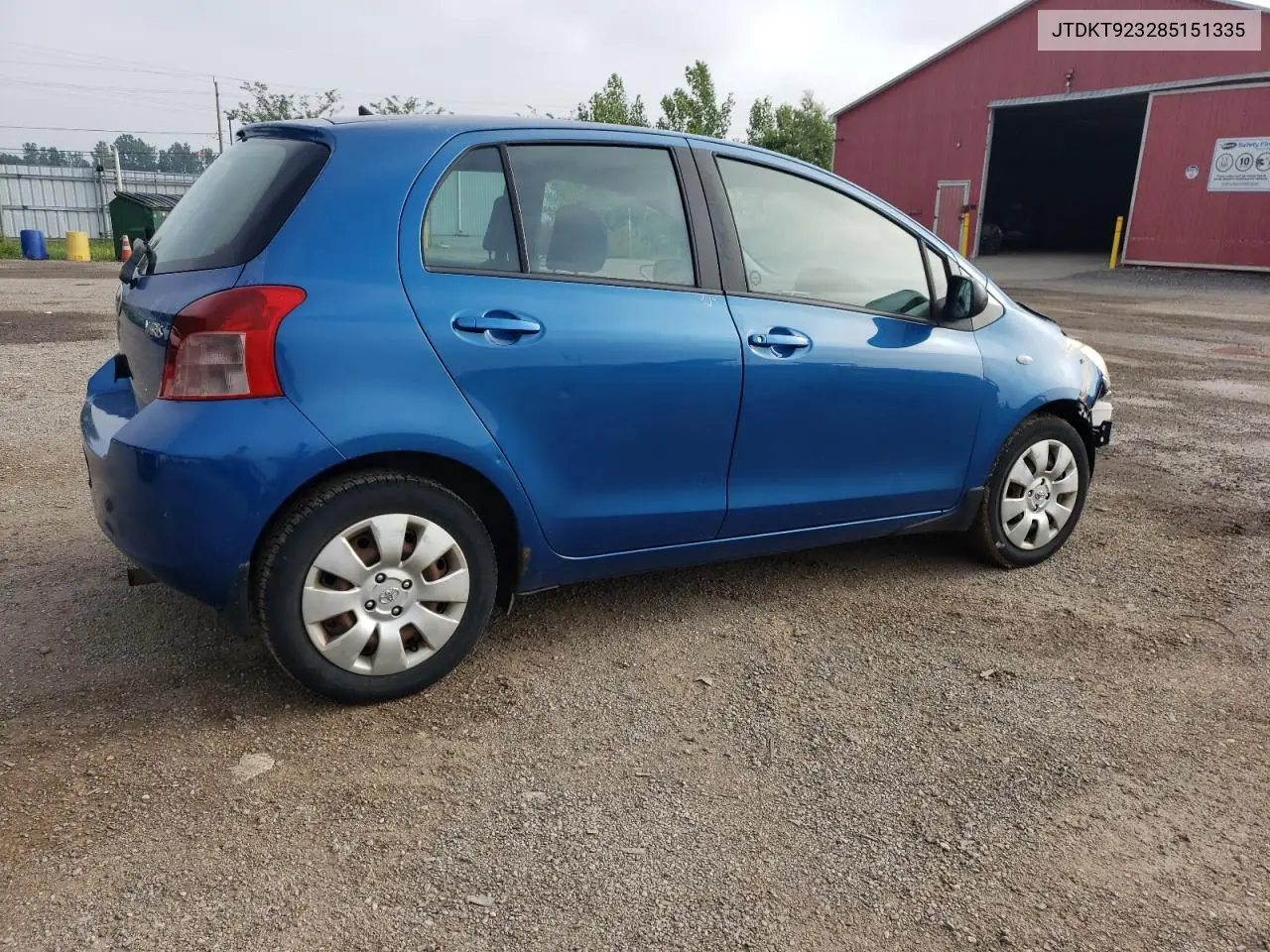 2008 Toyota Yaris VIN: JTDKT923285151335 Lot: 61918085