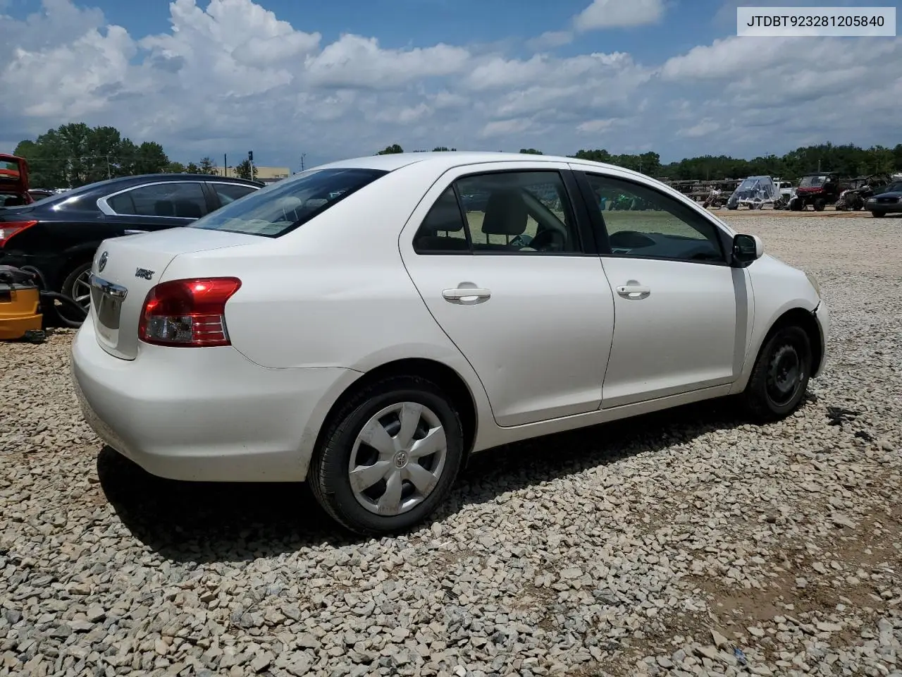 2008 Toyota Yaris VIN: JTDBT923281205840 Lot: 63088665