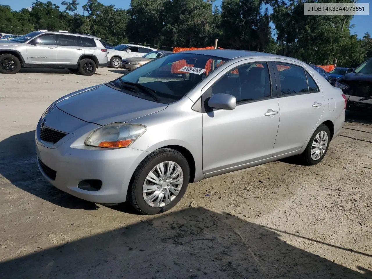 2010 Toyota Yaris VIN: JTDBT4K33A4073551 Lot: 63093465