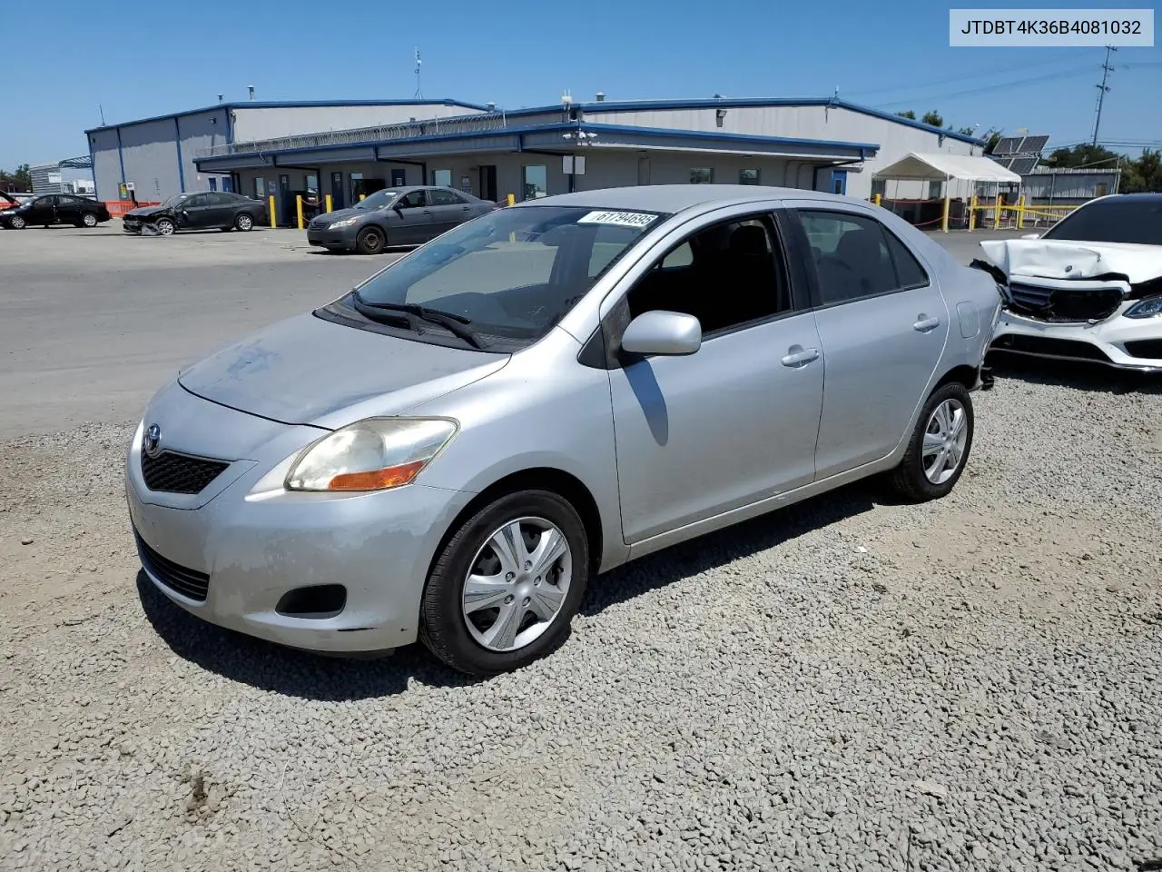 2011 Toyota Yaris VIN: JTDBT4K36B4081032 Lot: 61794695