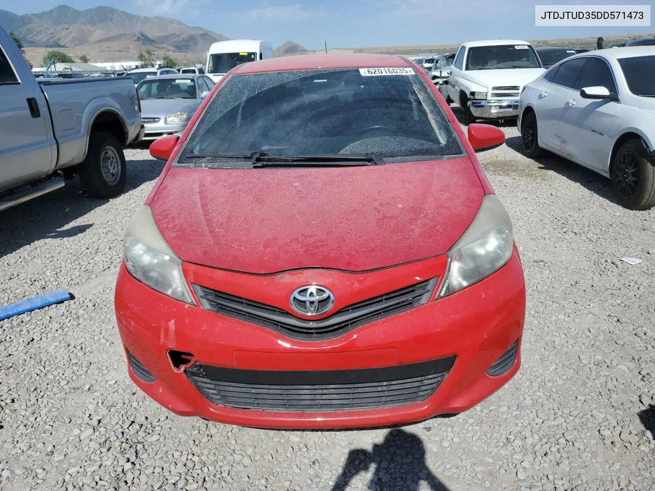2013 Toyota Yaris VIN: JTDJTUD35DD571473 Lot: 62016035