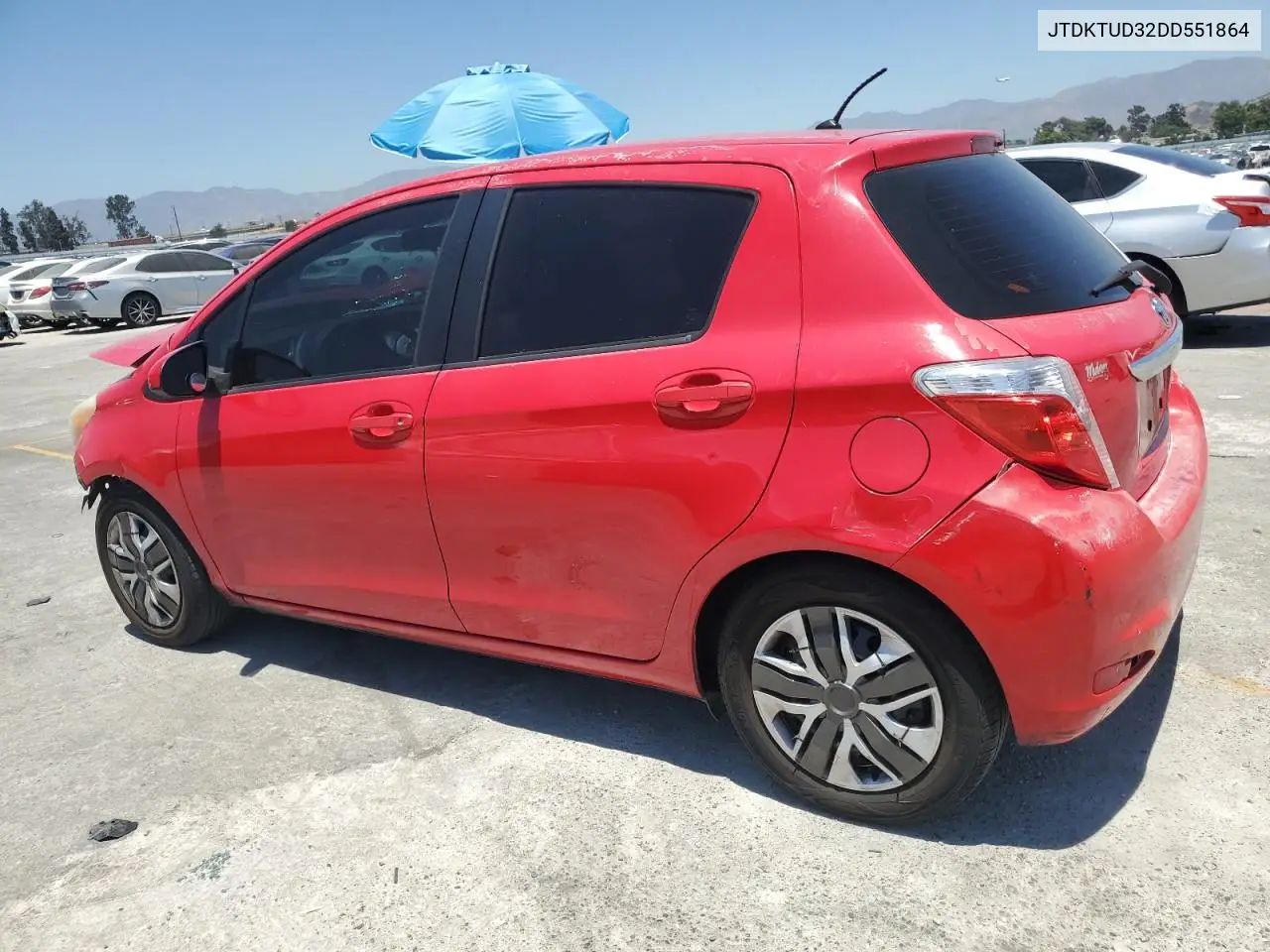 2013 Toyota Yaris VIN: JTDKTUD32DD551864 Lot: 63382825