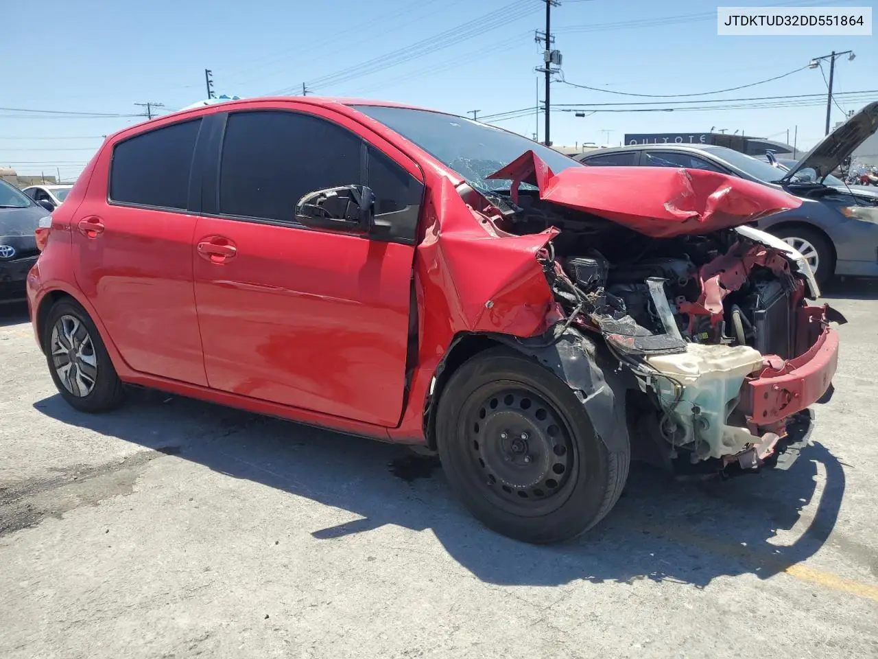 2013 Toyota Yaris VIN: JTDKTUD32DD551864 Lot: 63382825