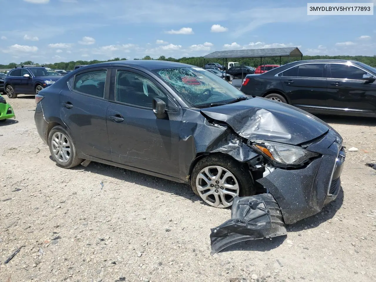 2017 Toyota Yaris Ia VIN: 3MYDLBYV5HY177893 Lot: 62356905