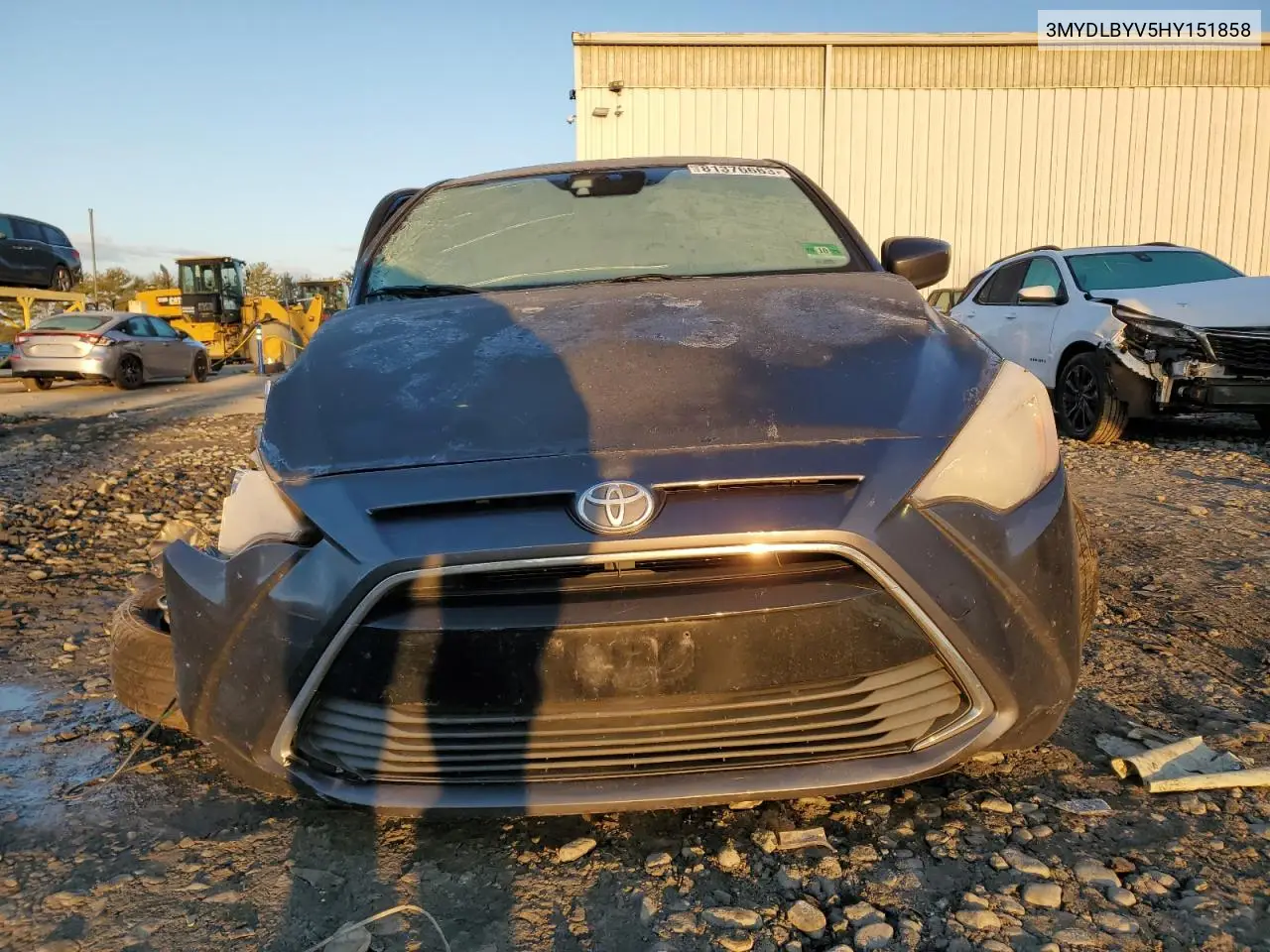 2017 Toyota Yaris Ia VIN: 3MYDLBYV5HY151858 Lot: 81376663