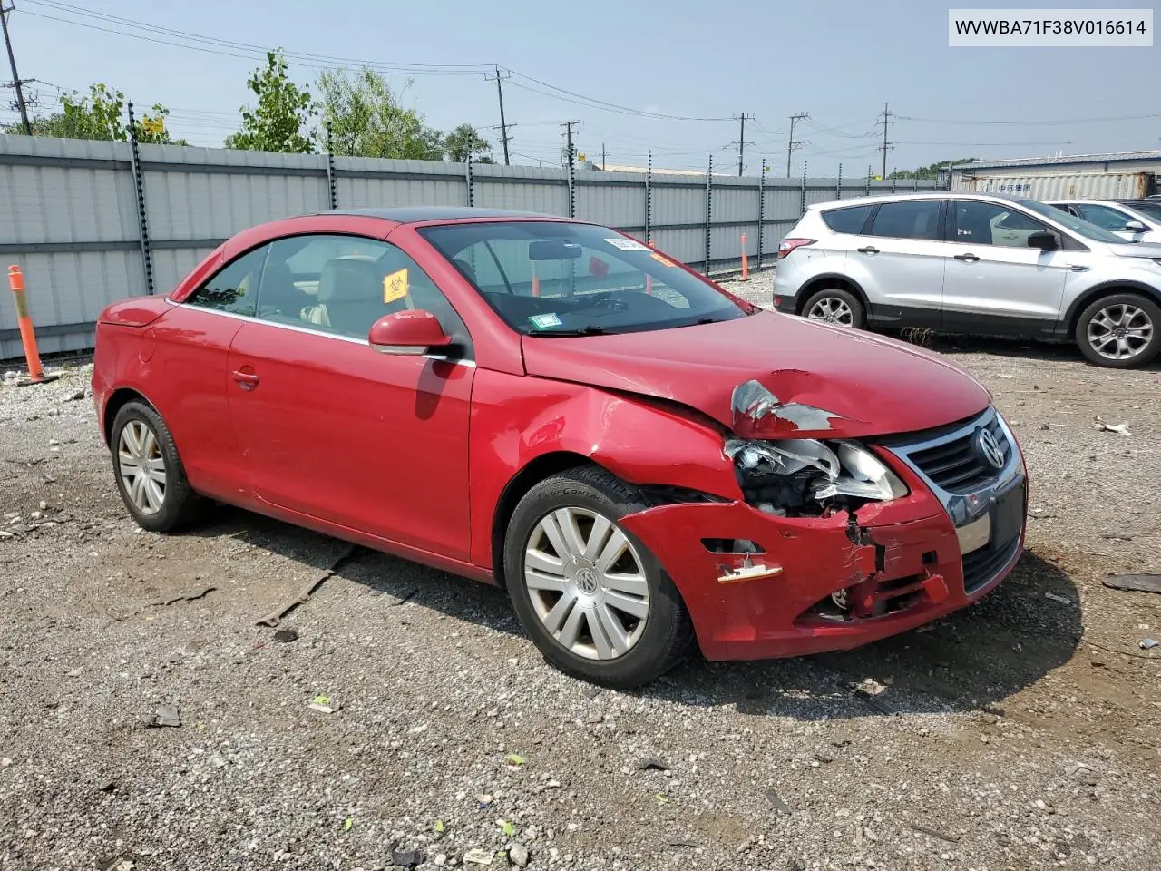 2008 Volkswagen Eos Turbo VIN: WVWBA71F38V016614 Lot: 60910435