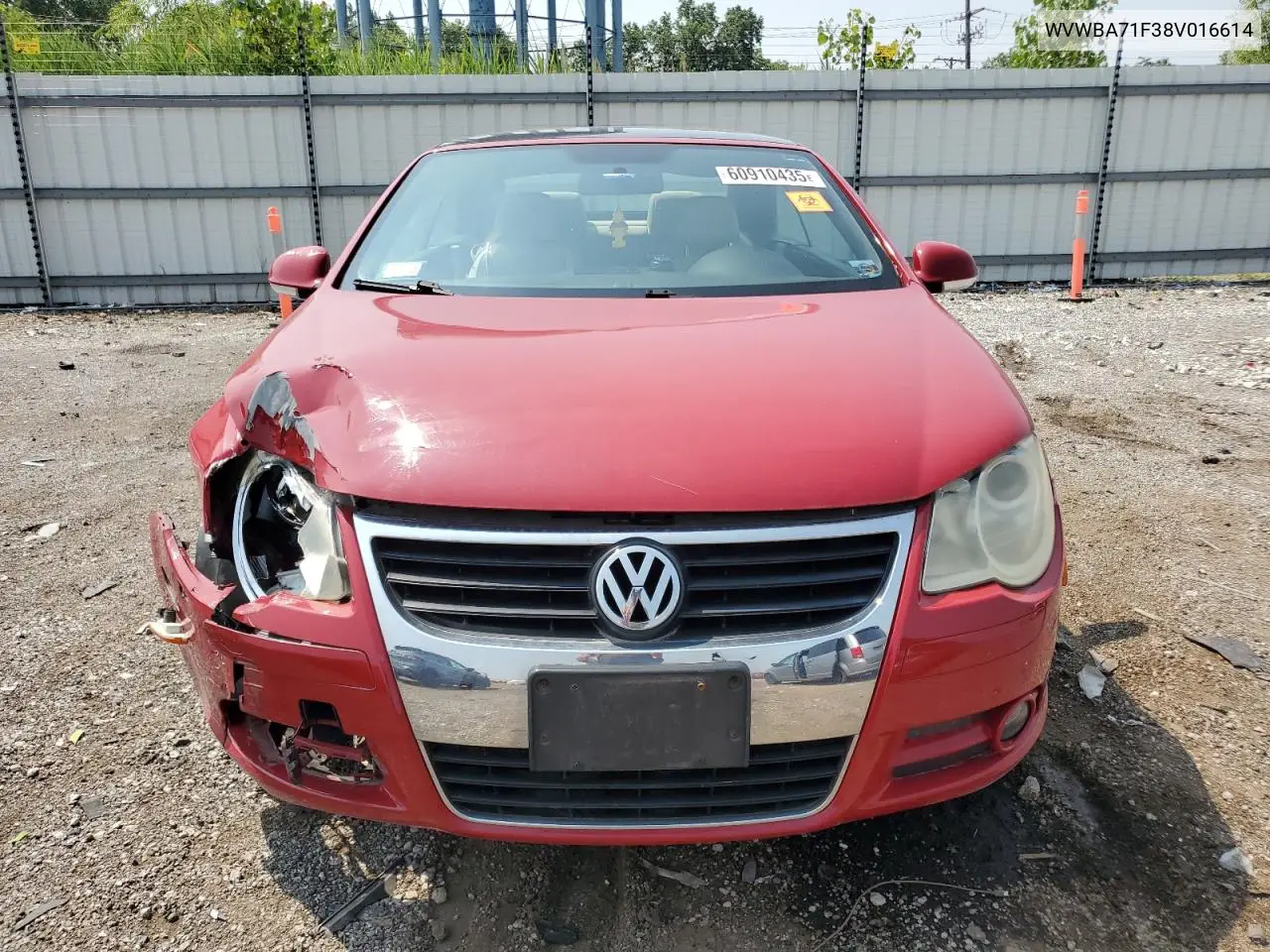 2008 Volkswagen Eos Turbo VIN: WVWBA71F38V016614 Lot: 60910435