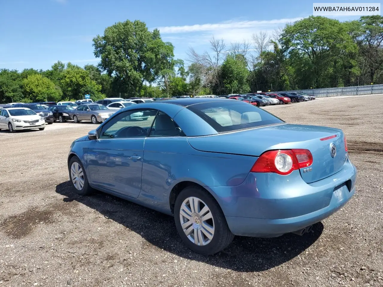 2010 Volkswagen Eos Turbo VIN: WVWBA7AH6AV011284 Lot: 62770995