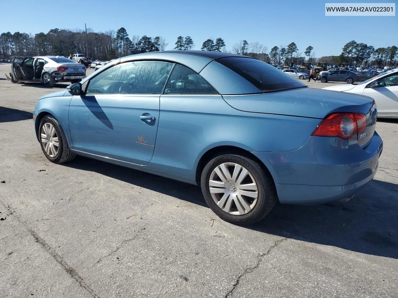 2010 Volkswagen Eos Turbo VIN: WVWBA7AH2AV022301 Lot: 89408045