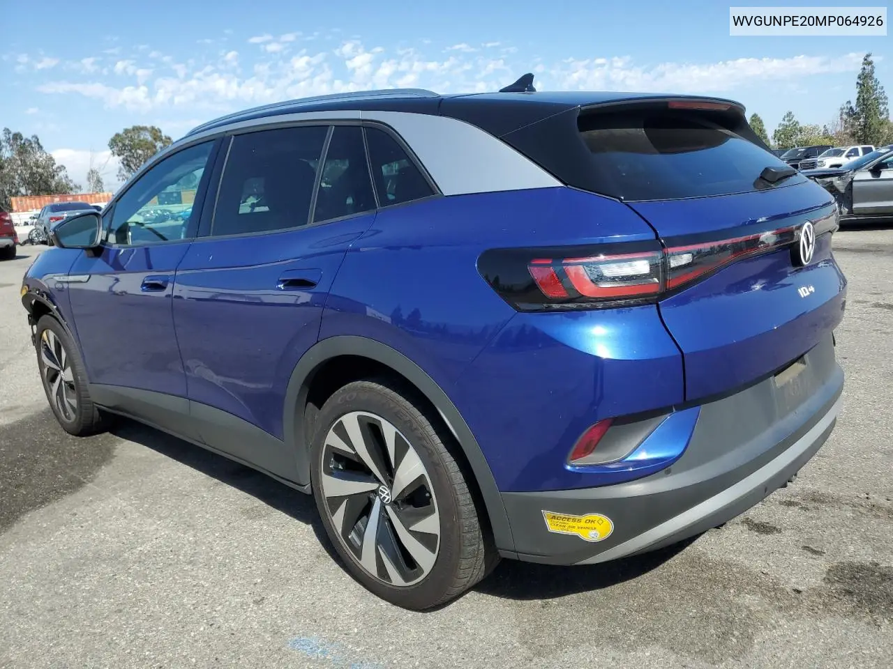 2021 Volkswagen Id.4 Pro S VIN: WVGUNPE20MP064926 Lot: 63327665