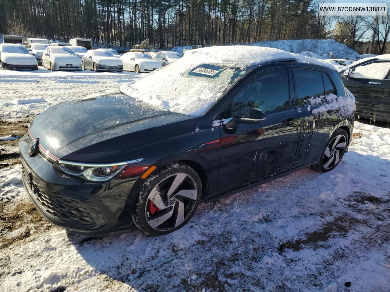 2022 Volkswagen Gti Se VIN: WVWL87CD6NW138871 Lot: 88940585