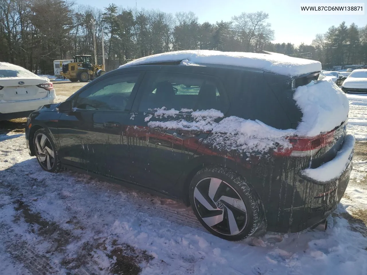 2022 Volkswagen Gti Se VIN: WVWL87CD6NW138871 Lot: 88940585