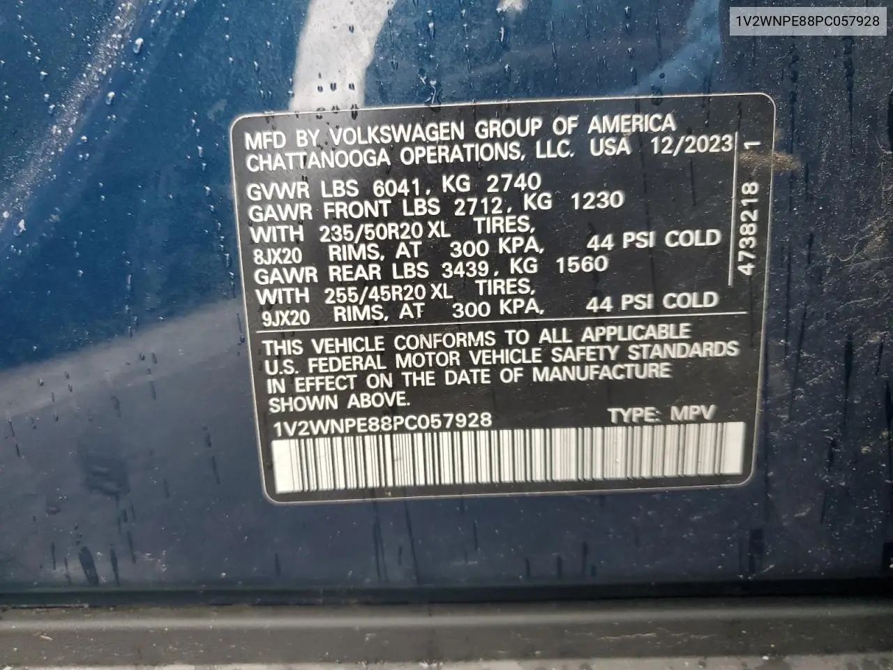 2023 Volkswagen Id.4 Pro S VIN: 1V2WNPE88PC057928 Lot: 56894295