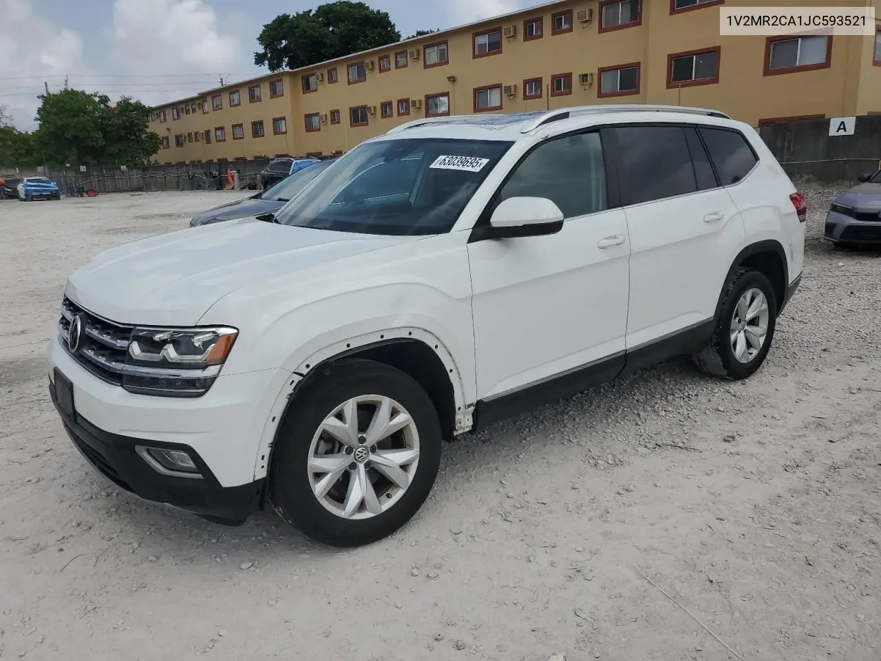 2018 Volkswagen Atlas Sel VIN: 1V2MR2CA1JC593521 Lot: 63039695
