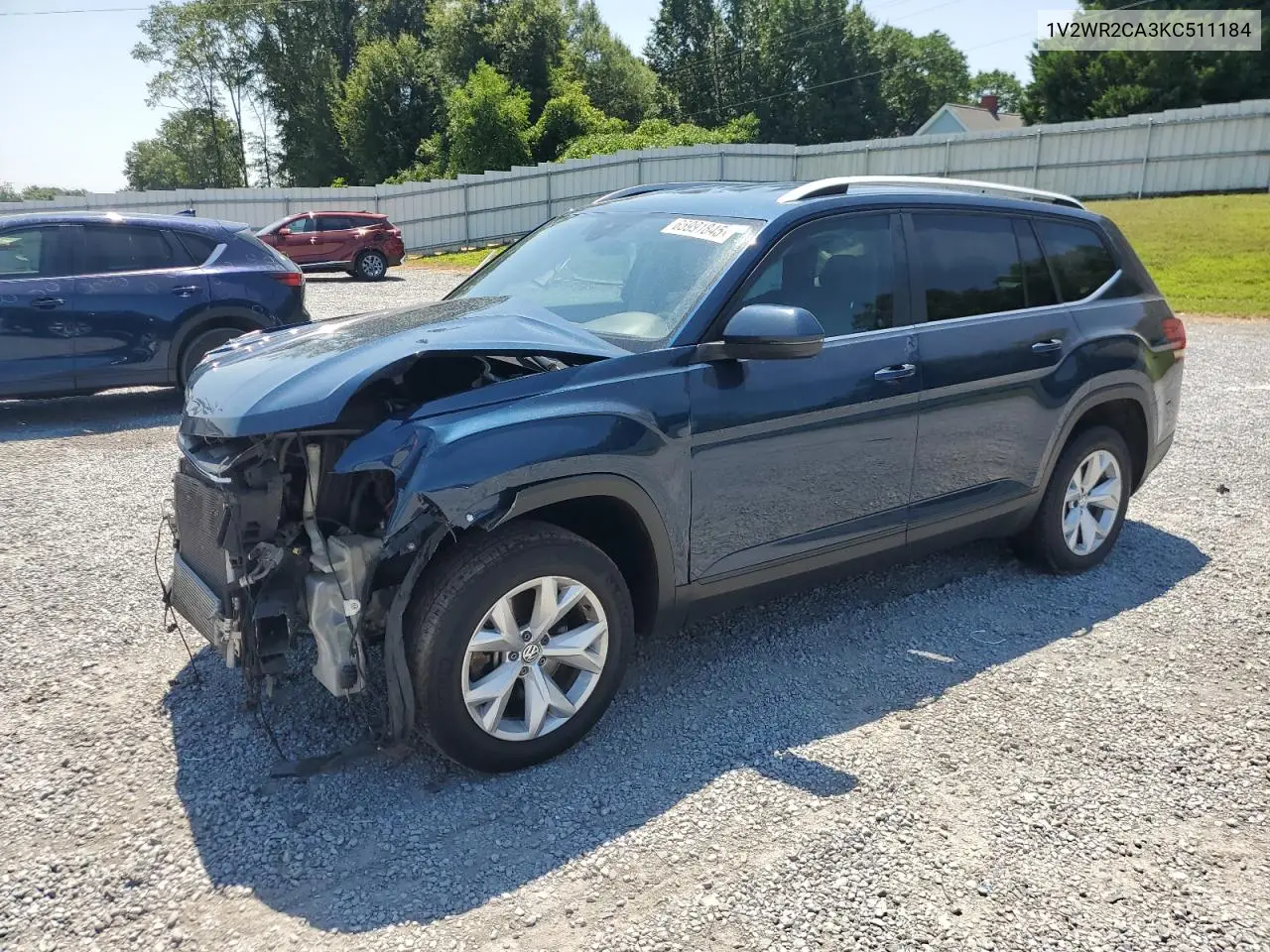 2019 Volkswagen Atlas Se VIN: 1V2WR2CA3KC511184 Lot: 65991845
