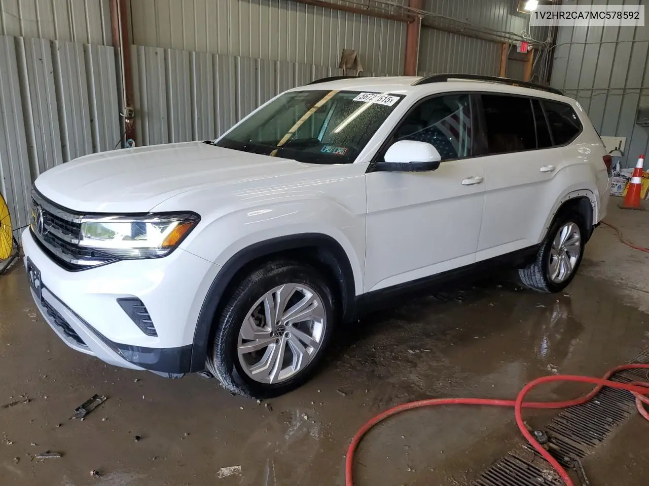 2021 Volkswagen Atlas Se VIN: 1V2HR2CA7MC578592 Lot: 56721615