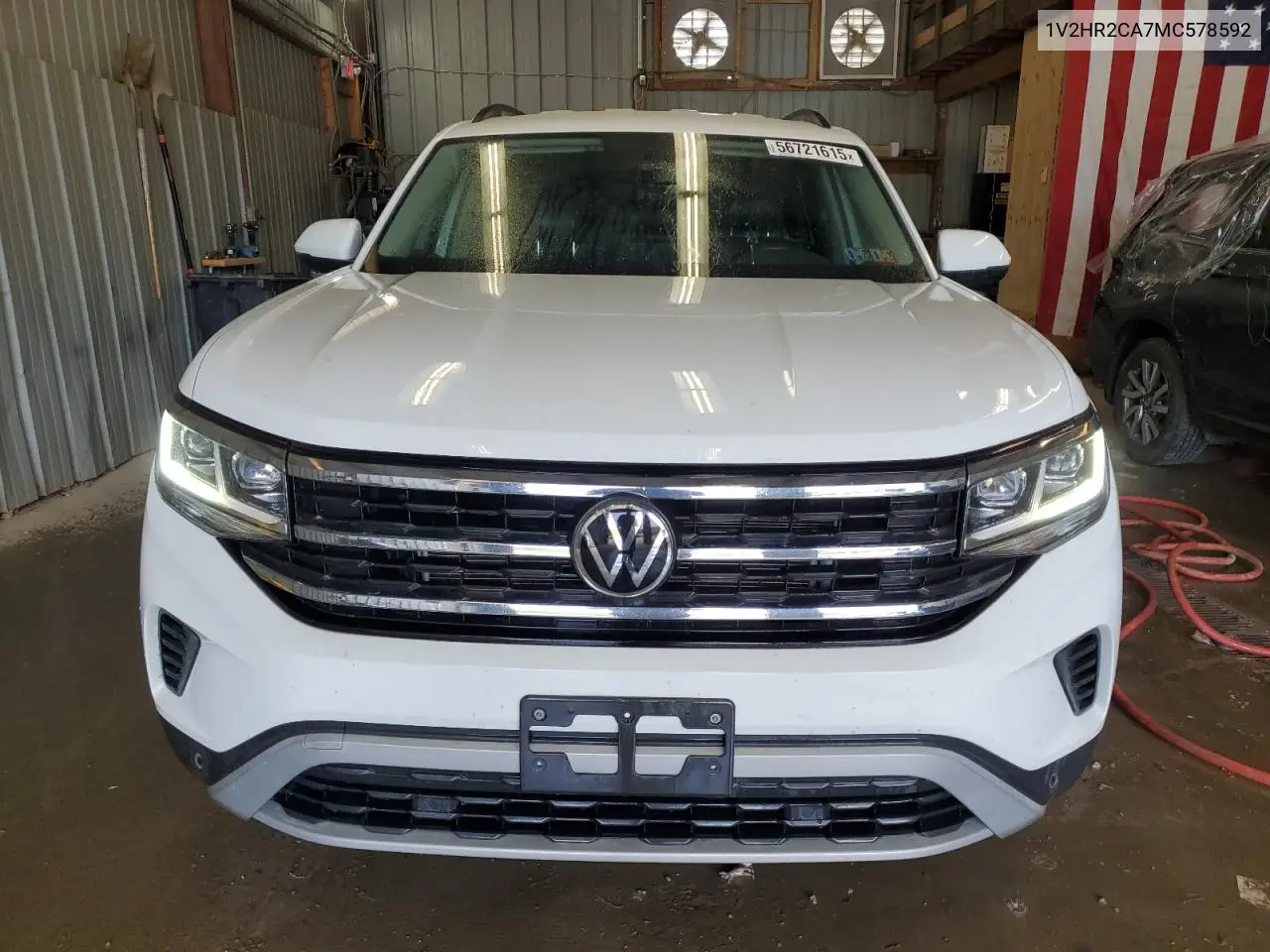2021 Volkswagen Atlas Se VIN: 1V2HR2CA7MC578592 Lot: 56721615