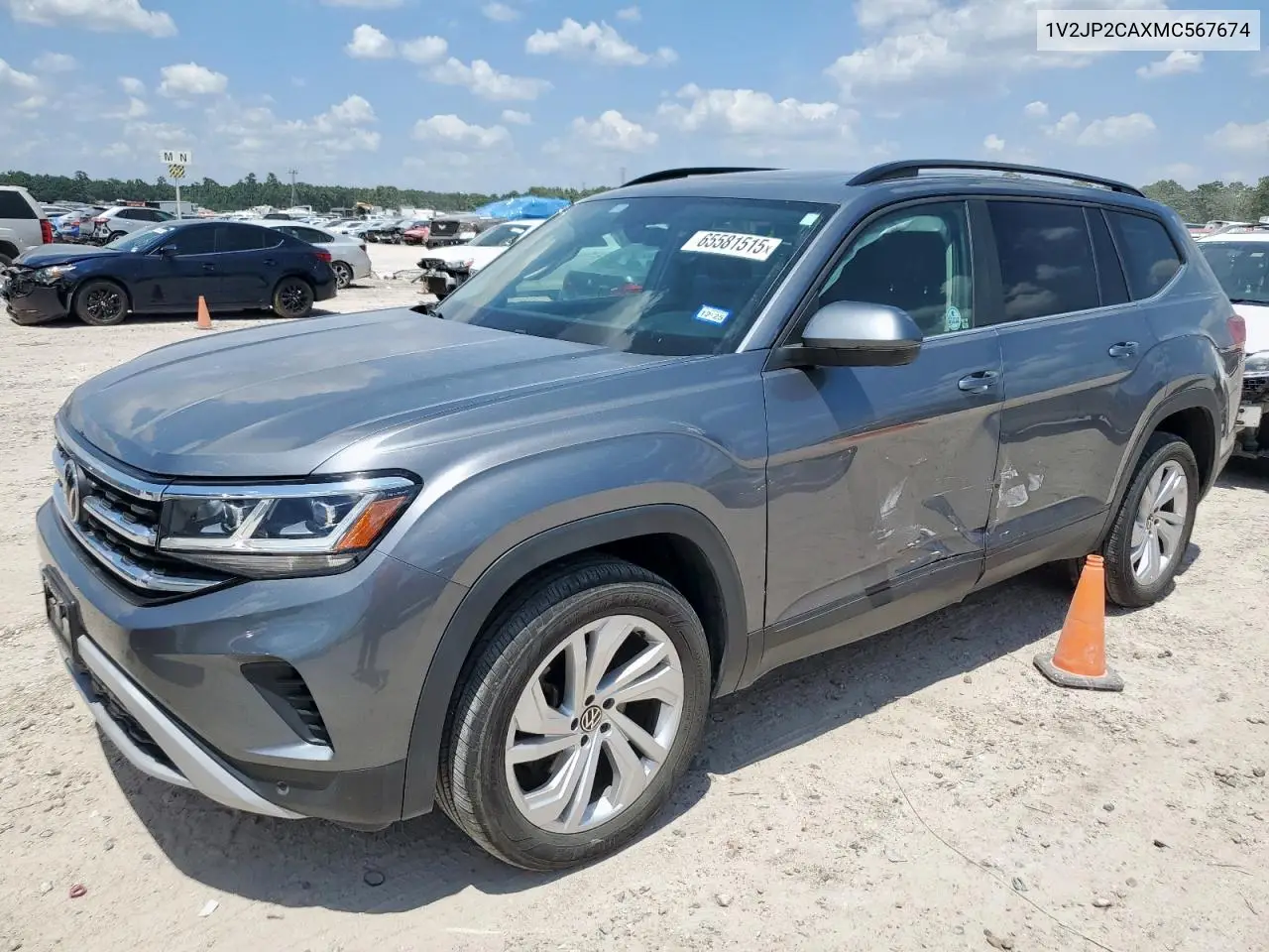 2021 Volkswagen Atlas Se VIN: 1V2JP2CAXMC567674 Lot: 65581515