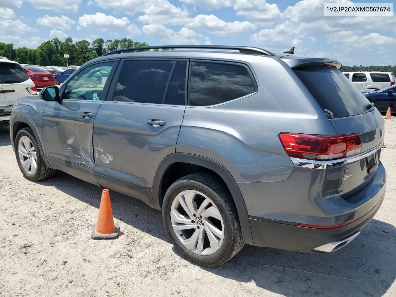 2021 Volkswagen Atlas Se VIN: 1V2JP2CAXMC567674 Lot: 65581515