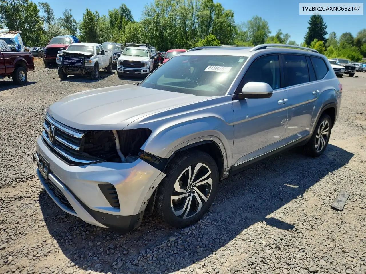 2022 Volkswagen Atlas Sel VIN: 1V2BR2CAXNC532147 Lot: 61866765