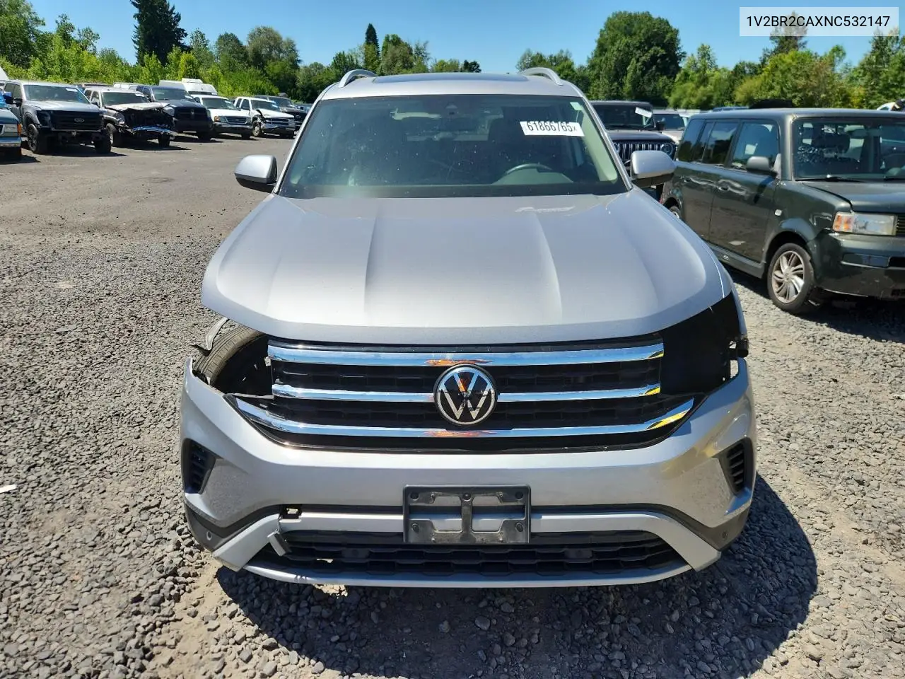 2022 Volkswagen Atlas Sel VIN: 1V2BR2CAXNC532147 Lot: 61866765