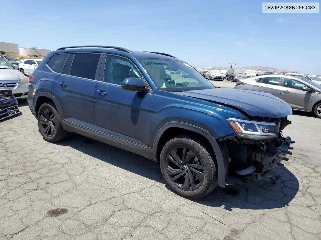 2022 Volkswagen Atlas Se VIN: 1V2JP2CAXNC560483 Lot: 62599785