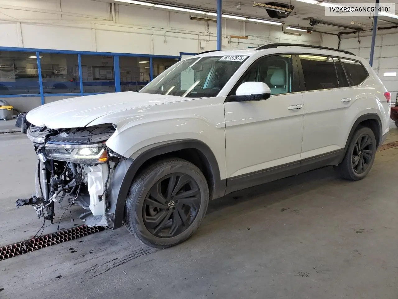2022 Volkswagen Atlas Se VIN: 1V2KR2CA6NC514101 Lot: 62752975
