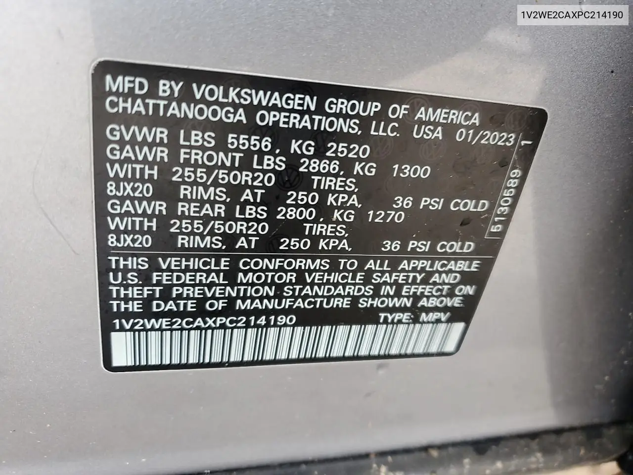 2023 Volkswagen Atlas Cross Sport Se VIN: 1V2WE2CAXPC214190 Lot: 58906985