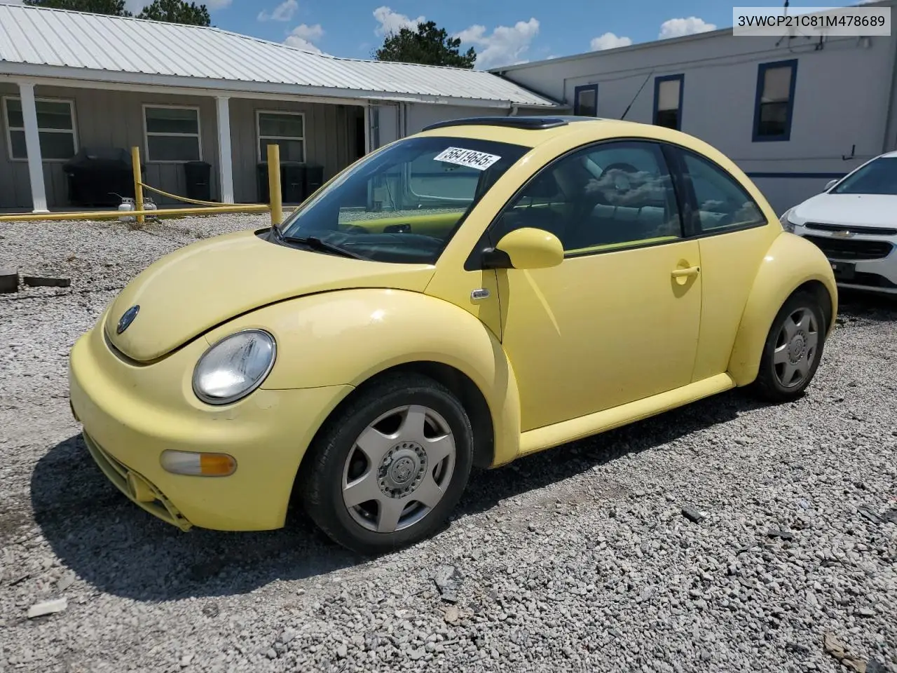 2001 Volkswagen New Beetle Gls Tdi VIN: 3VWCP21C81M478689 Lot: 56419645