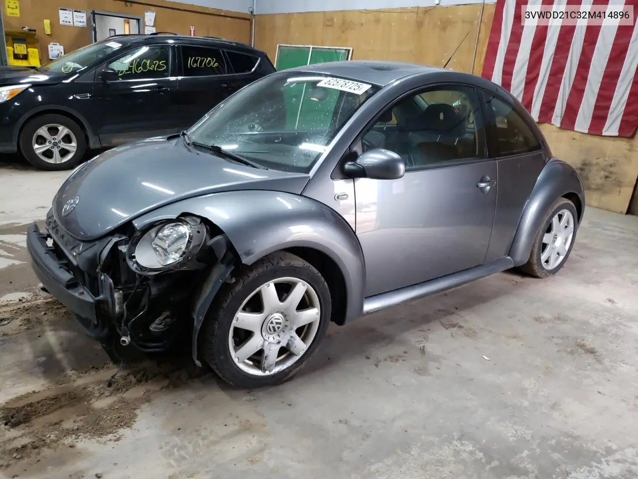 2002 Volkswagen New Beetle Glx VIN: 3VWDD21C32M414896 Lot: 62578725