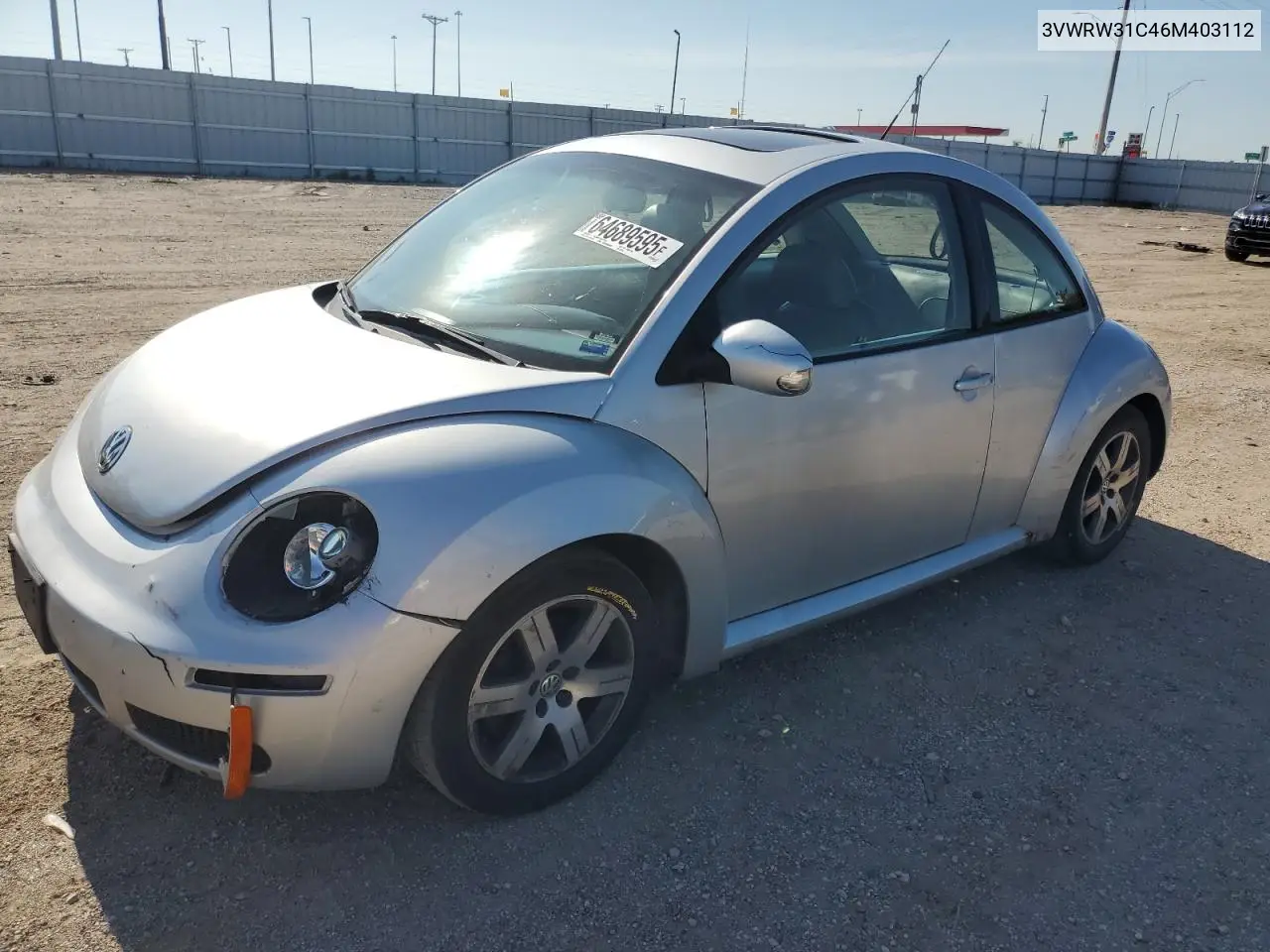 2006 Volkswagen New Beetle 2.5L Option Package 1 VIN: 3VWRW31C46M403112 Lot: 64689595