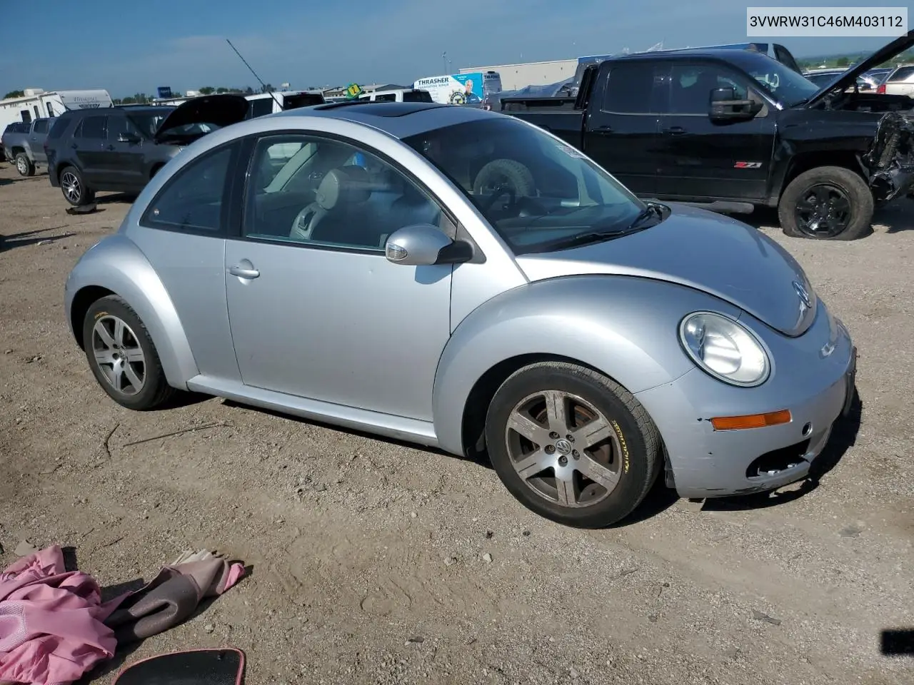 2006 Volkswagen New Beetle 2.5L Option Package 1 VIN: 3VWRW31C46M403112 Lot: 64689595