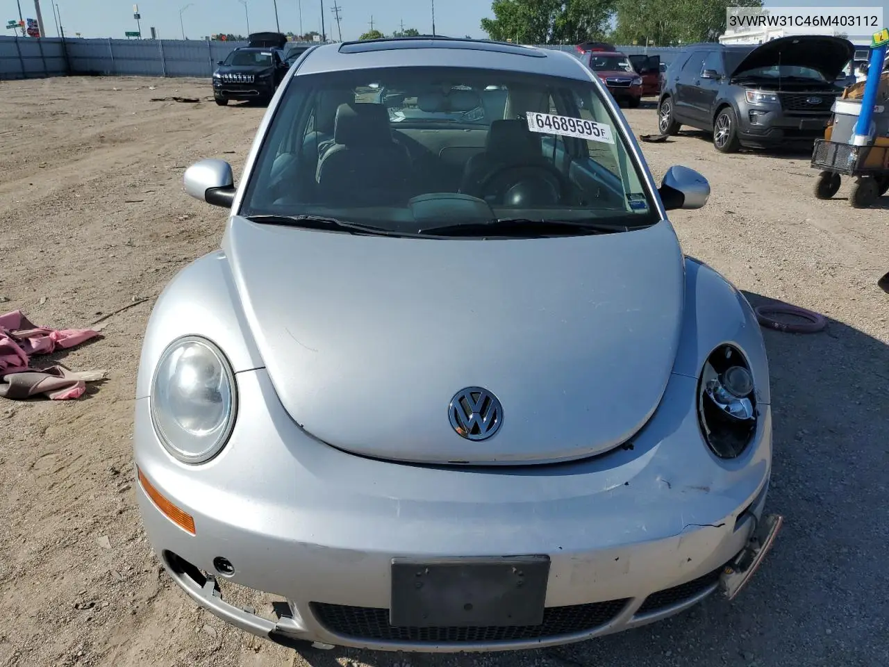 2006 Volkswagen New Beetle 2.5L Option Package 1 VIN: 3VWRW31C46M403112 Lot: 64689595