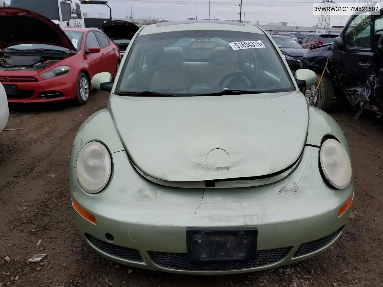 2007 Volkswagen New Beetle 2.5L Option Package 1 VIN: 3VWRW31C17M521507 Lot: 51694315