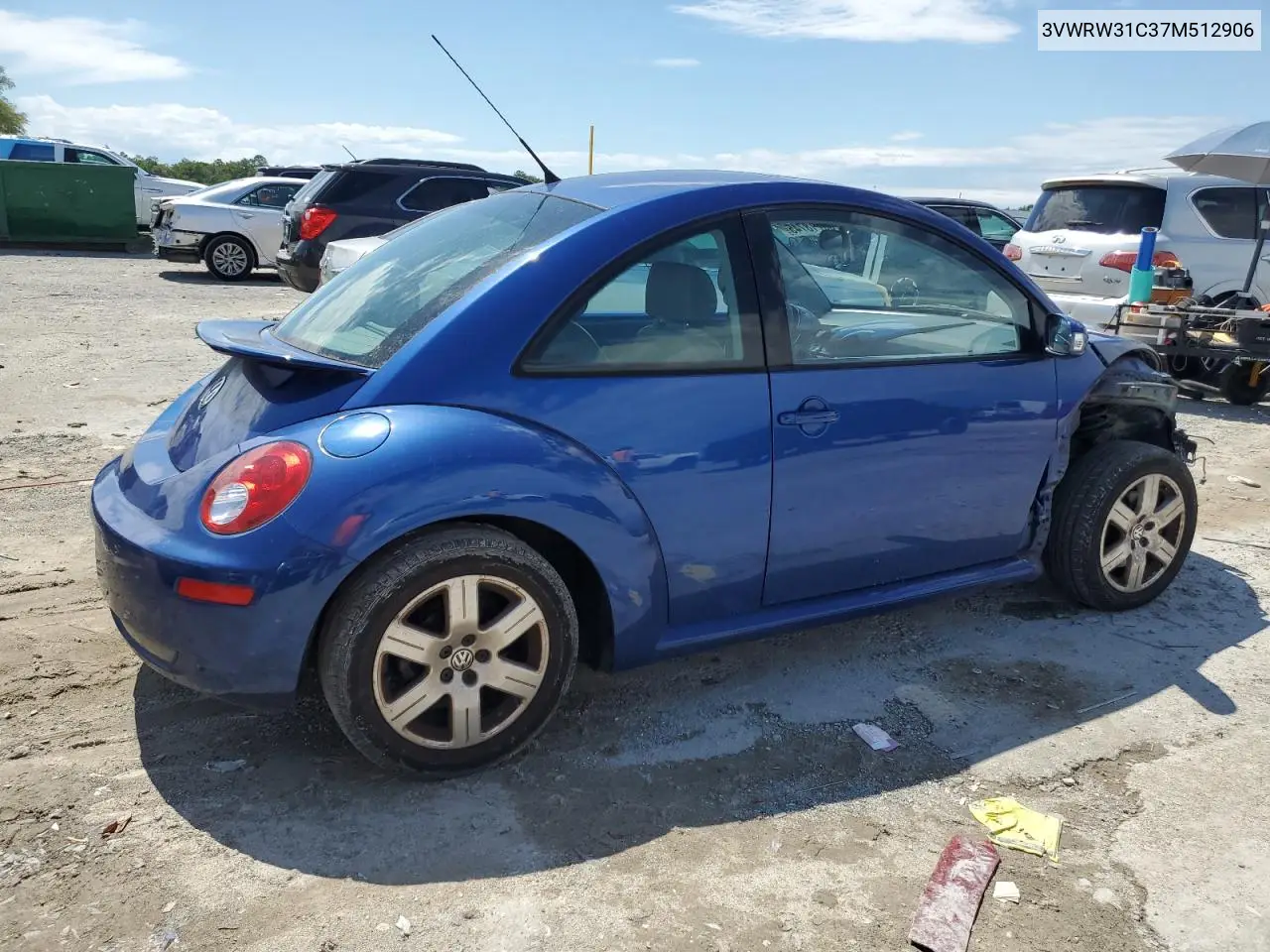 2007 Volkswagen New Beetle 2.5L Option Package 1 VIN: 3VWRW31C37M512906 Lot: 56718745